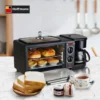 3 In 1 Home Breakfast Maker Coffee Frying Pan Bread -Black - Thumbnail Image 2